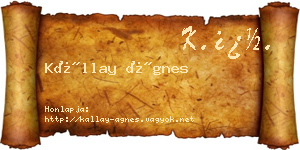 Kállay Ágnes névjegykártya